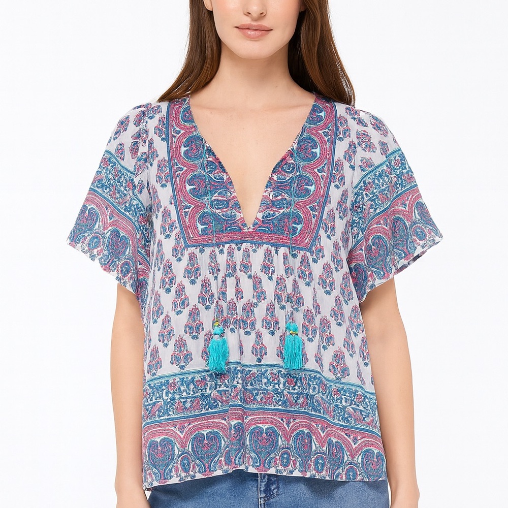 BELL cotton and silk boho top blouse